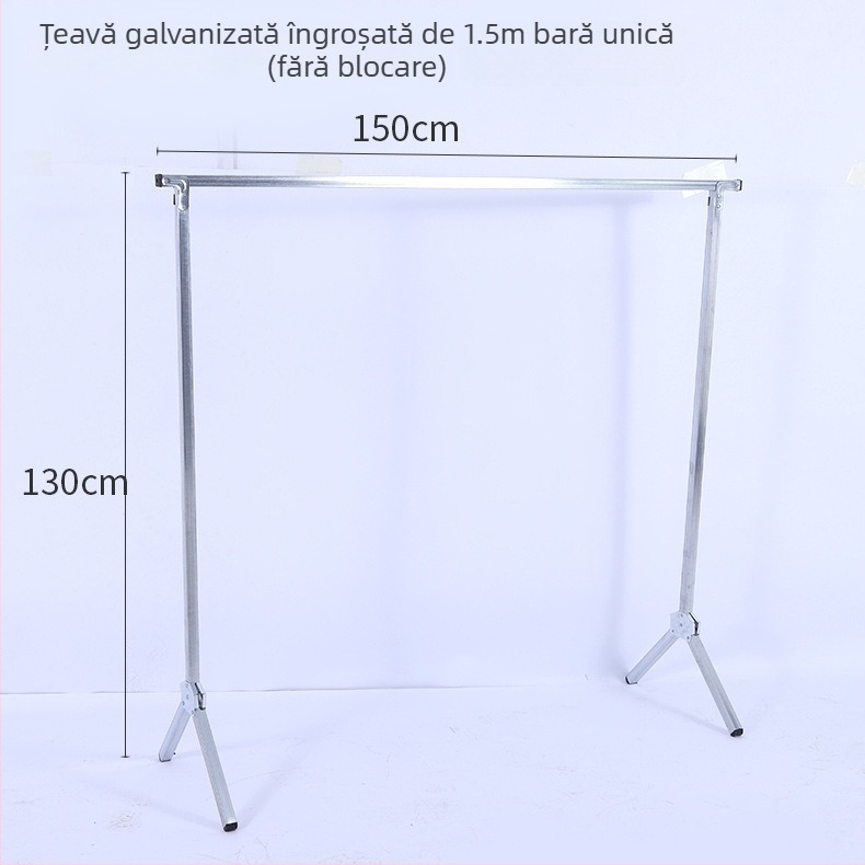Uscător de haine pe podea, în formă de X, cu brațe duble, pentru interior și exterior, pliabil.