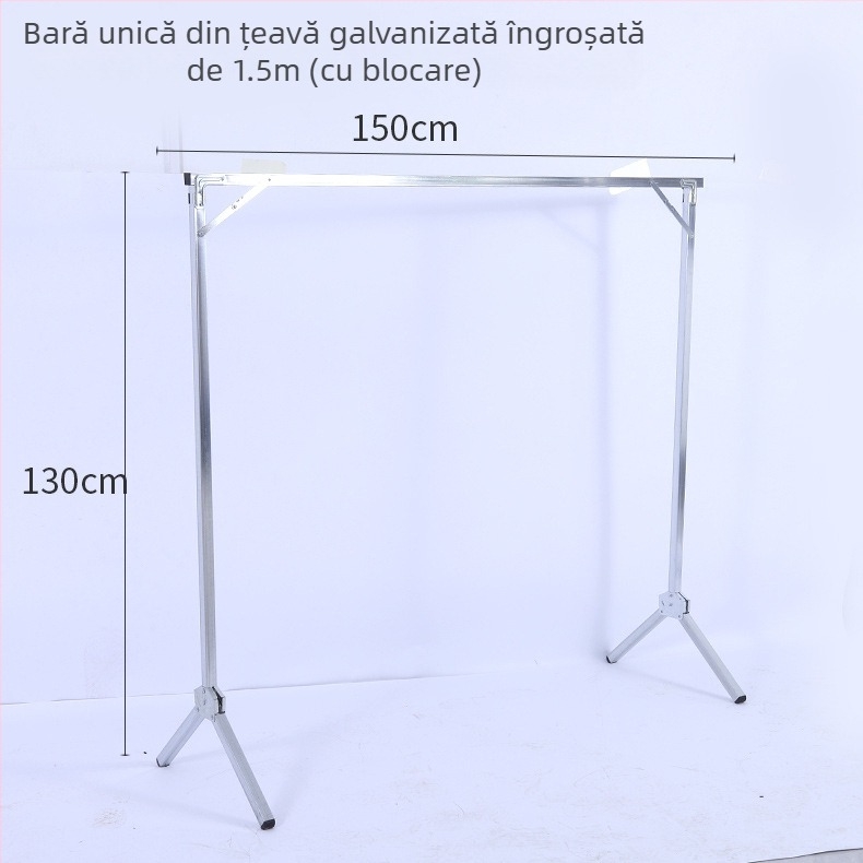 Uscător de haine pe podea, în formă de X, cu brațe duble, pentru interior și exterior, pliabil.