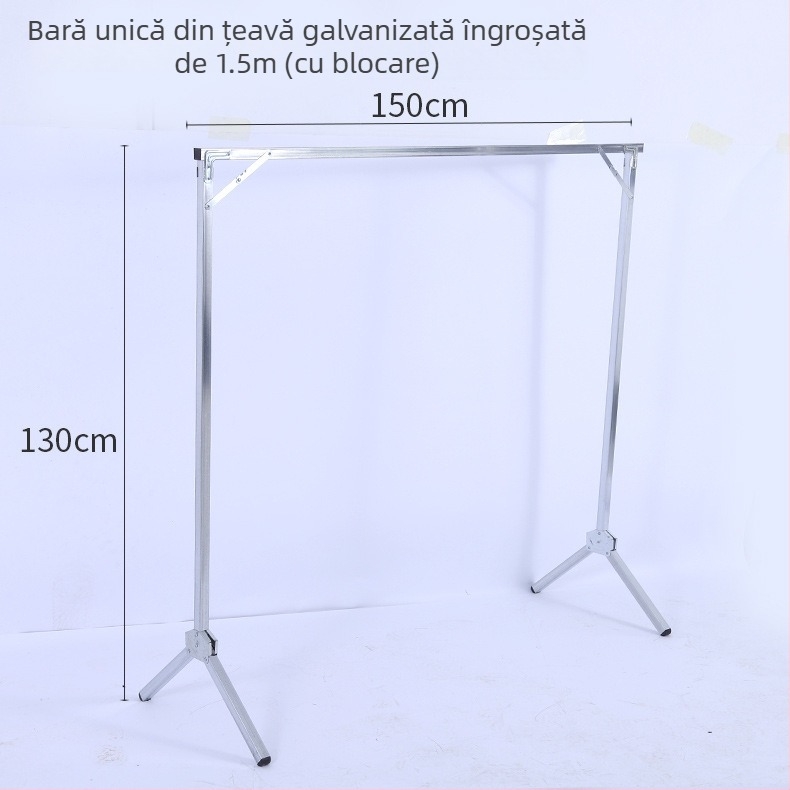 Uscător de haine pe podea, în formă de X, cu brațe duble, pentru interior și exterior, pliabil.