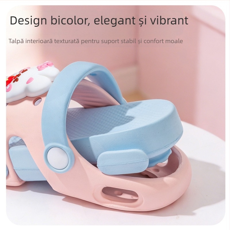 Slapi de vară pentru copii, antiderapante, unisex, design iepuraș, două culori
