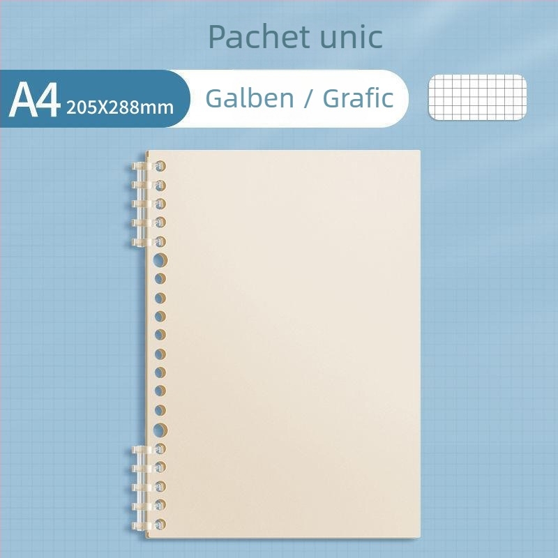 Caiet Sijin de clasificare a materiilor pentru elevi, format A4 cu foi detașabile, pagini liniate B5, atingere netedă, copertă PP