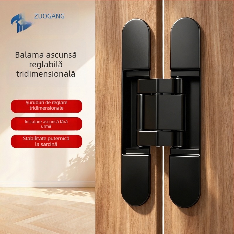 Balama cruciformă tridimensională reglabilă pentru uși pliabile, balama ascunsă