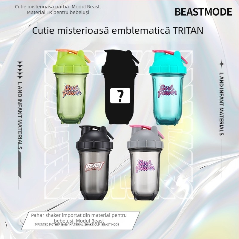 Cana shaker pentru fitness, shaker proteic rezistent la căldură, mixer pentru milkshake și apă, utilizare de vară