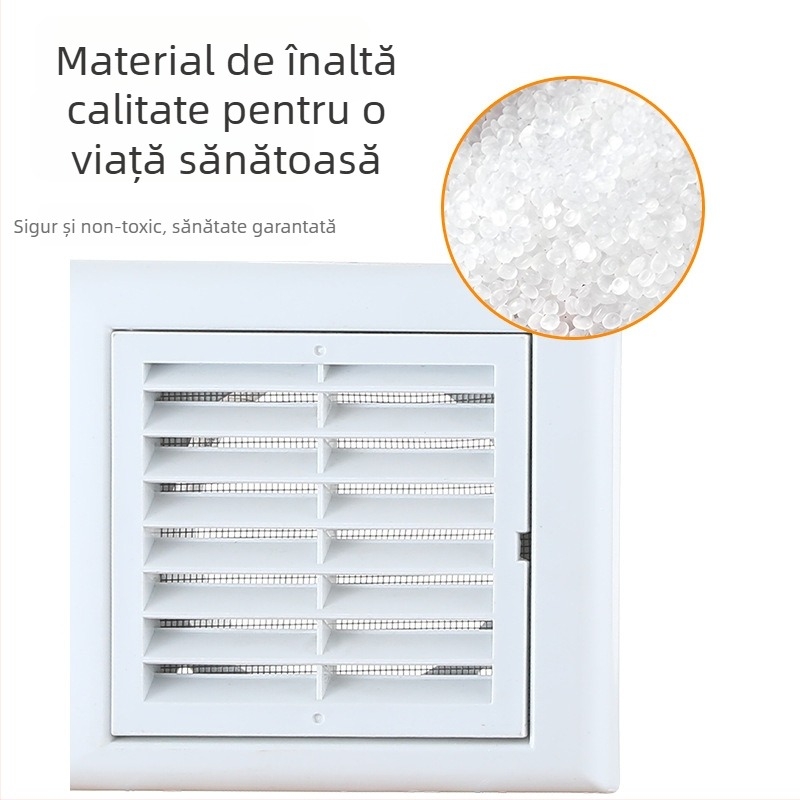 Grilă de ventilație murală din PP, cu grilă monocameră, pentru ventilație în bucătărie, casă și industrie