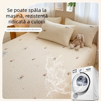 Set de cearșafuri din tifon dublu-strat, gros pentru pat single, cu husă de pernă, clasă A pentru maternitate și sugari, țesătură creponată, model floral, trei piese