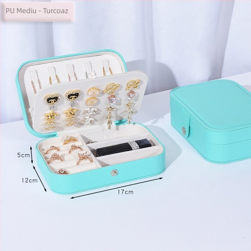 Cutie de depozitare pentru bijuterii din ABS, în stil coreean, pentru cercei, inele și coliere