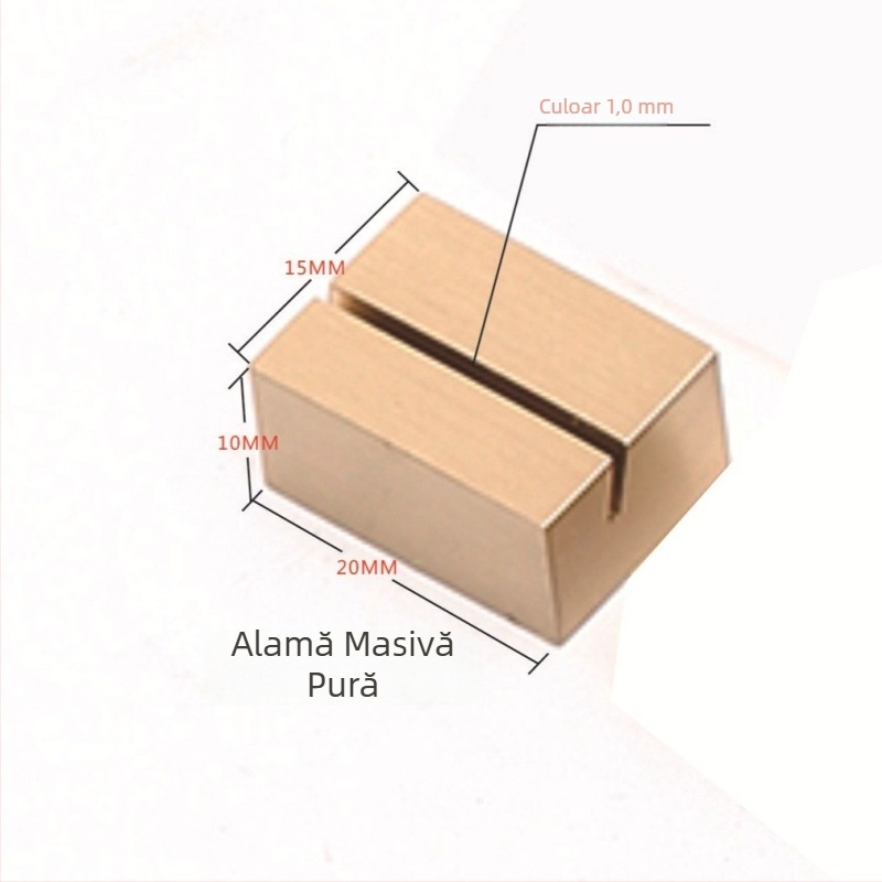 Suport din alamă pentru carduri și etichete, 25 mm, suport de birou pentru cărți de vizită și notițe