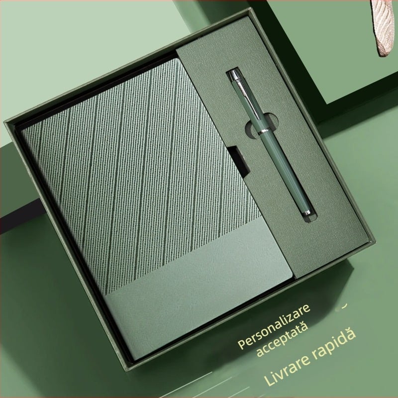 Set de caiete A5 în cutie cadou, personalizabil cu logo-ul companiei, jurnal de afaceri premium pentru întâlniri