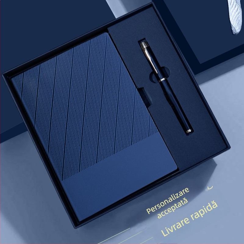 Set de caiete A5 în cutie cadou, personalizabil cu logo-ul companiei, jurnal de afaceri premium pentru întâlniri