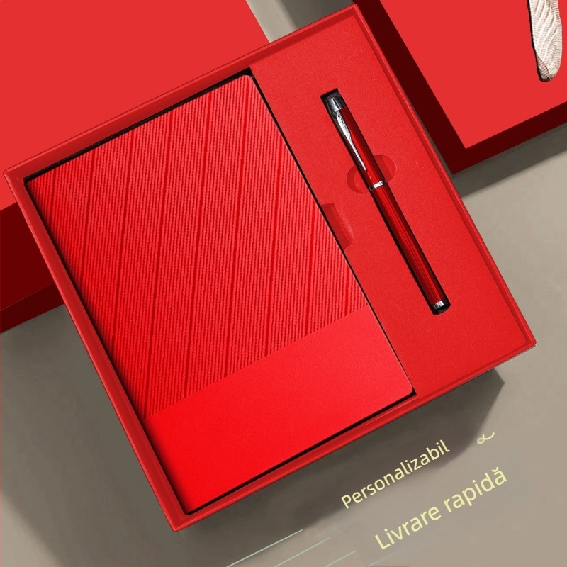 Set de caiete A5 în cutie cadou, personalizabil cu logo-ul companiei, jurnal de afaceri premium pentru întâlniri