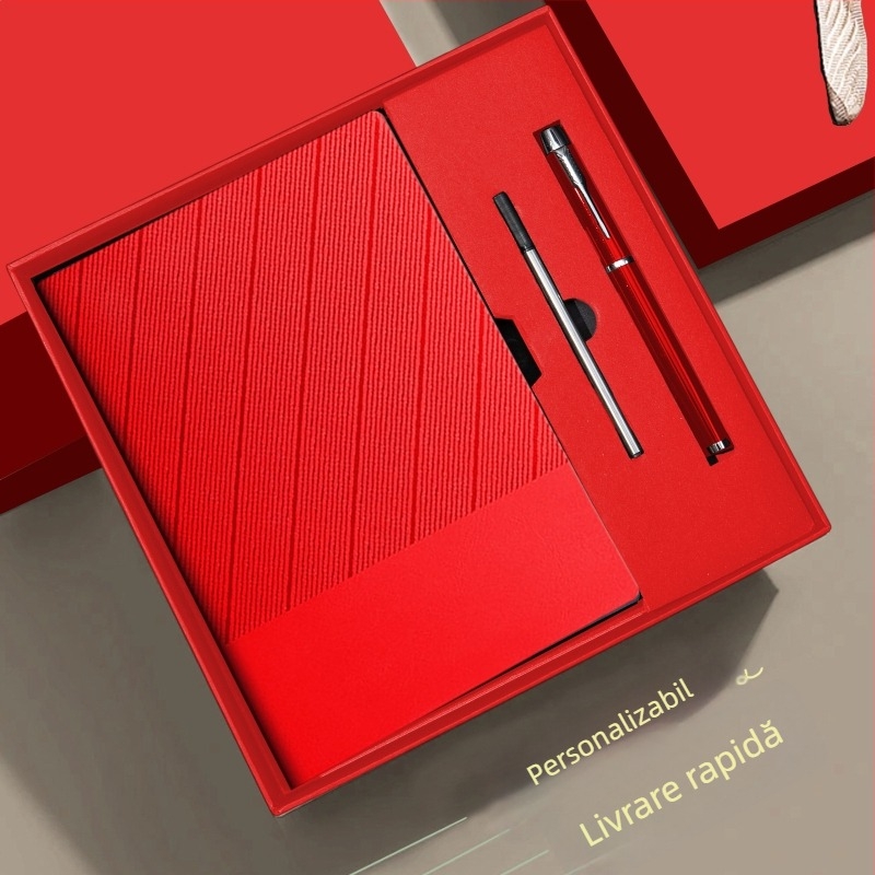 Set de caiete A5 în cutie cadou, personalizabil cu logo-ul companiei, jurnal de afaceri premium pentru întâlniri