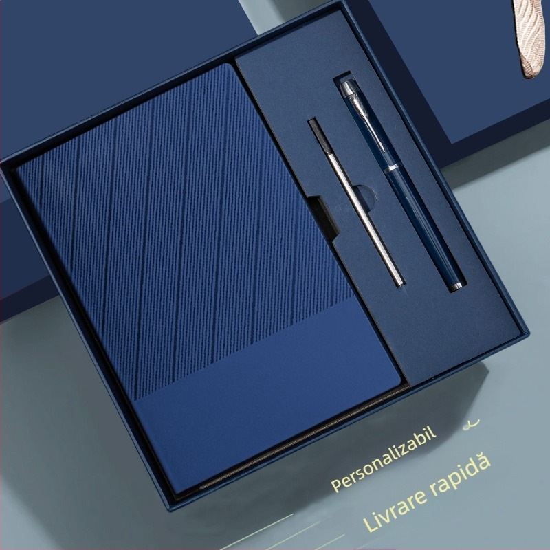 Set de caiete A5 în cutie cadou, personalizabil cu logo-ul companiei, jurnal de afaceri premium pentru întâlniri