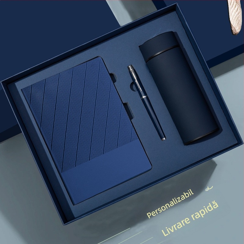 Set de caiete A5 în cutie cadou, personalizabil cu logo-ul companiei, jurnal de afaceri premium pentru întâlniri