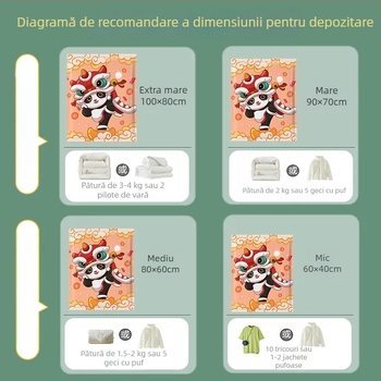 2024 Nou Sac de vid pentru uz casnic, set de 11 piese pentru comprimarea păturilor, cu pompă și etanșare