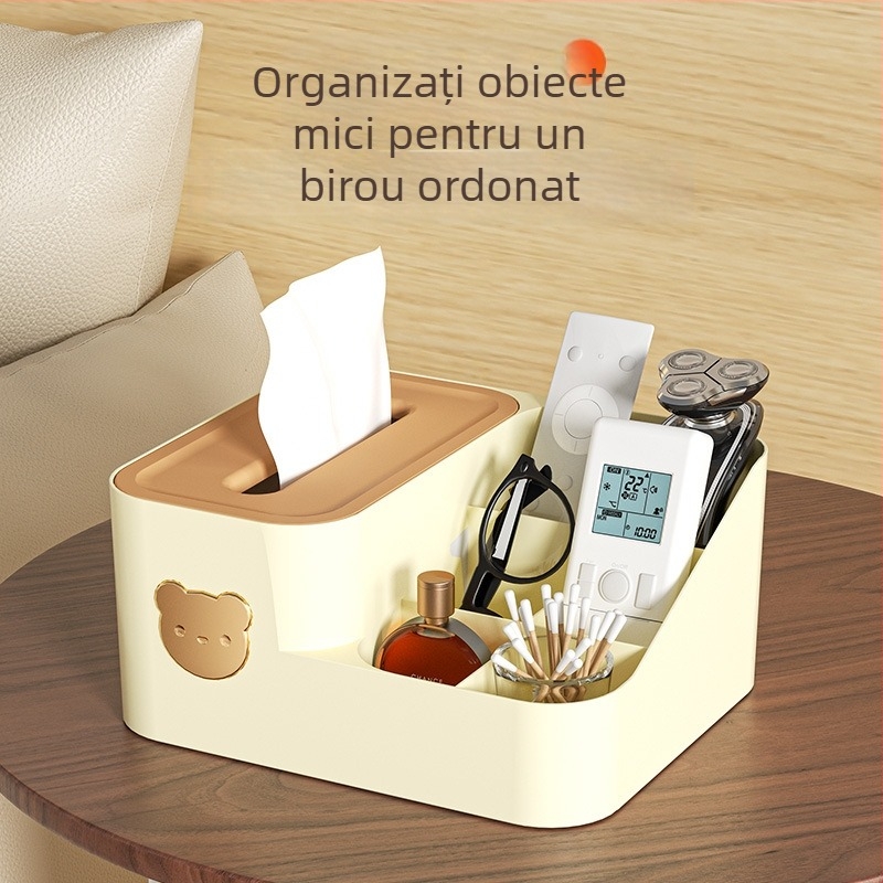 Cutie de șervete de lux pentru sufragerie, suport multifuncțional cu spațiu pentru telecomandă și măsuță de cafea
