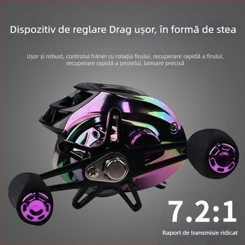 Mulină de casting din metal, multicolor, pentru aruncări la distanță
