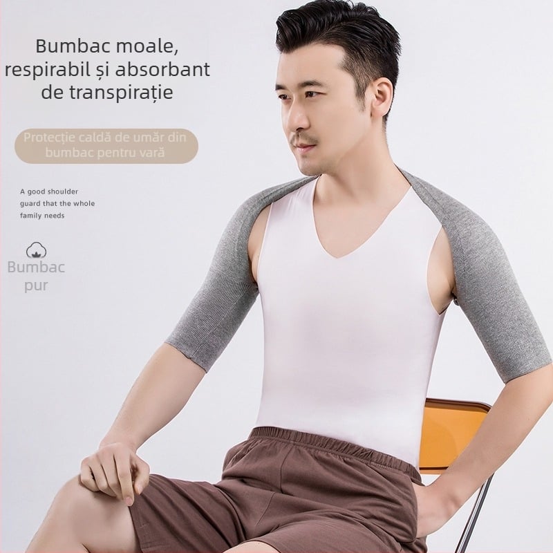 Protecție de umăr din bumbac pentru bărbați și femei, căldură ușoară pentru primăvară și vară, potrivit pentru dormit în camere cu aer condiționat, protecție pentru gât și umeri.