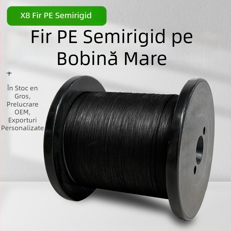Linie de pescuit Dyneema PE cu opt fire, linie principală semi-dură pentru năluci