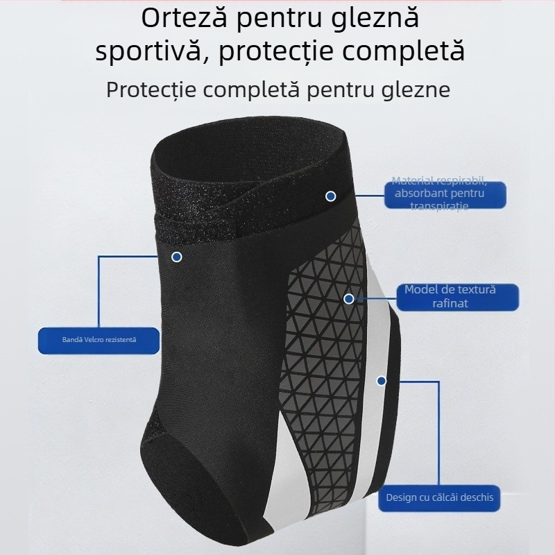 Orteza de gleznă sportivă, respirabilă, pentru baschet, badminton și alergare; susținere compresivă pentru stabilizarea gleznei