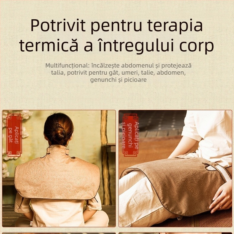 Pernă electrică de încălzire pentru umăr, cu compresie caldă și sare de mare; îngrijire pentru umăr și gât, protecție a gâtului inspirată de moxibustie
