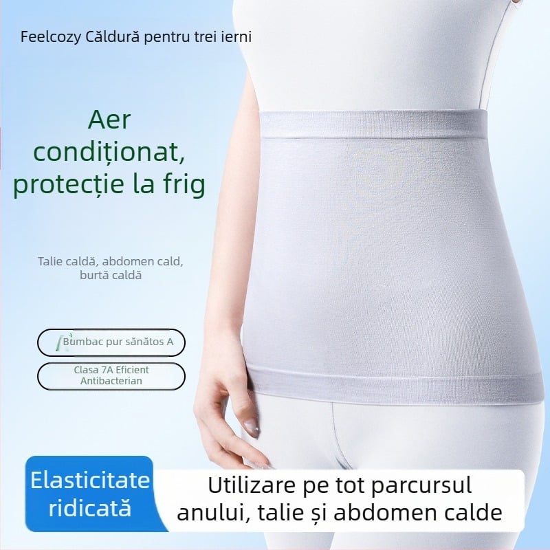 Centură de talie din bumbac, pentru căldură, protecție a abdomenului și prevenirea răcelilor vara; design subțire pentru somn într-o cameră cu aer condiționat.