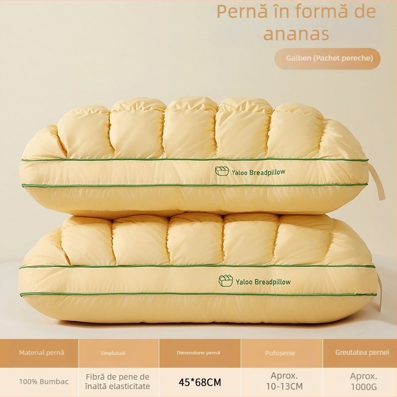 Perne în formă de ananas pentru adulți, suport cervical, umplutură poliester, husă bumbac amestec