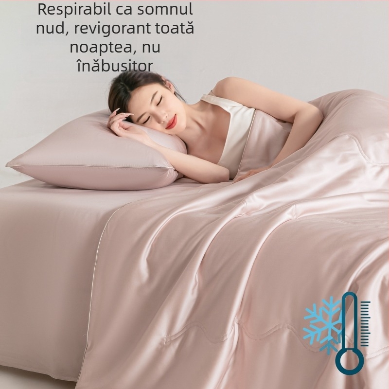 60S Lenzing Tencel cuvertură de vară cu fibre de soia, răcoroasă, respirabilă, lavabilă la mașină, pentru pat matrimonial