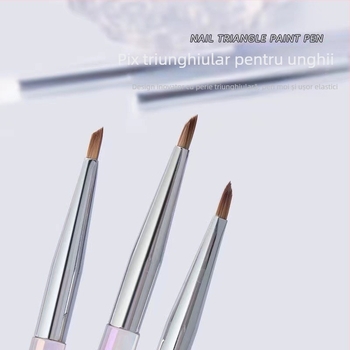 Styloul triunghiular de nail art pentru desenarea frunzelor, petalelor și fluturașilor, cu pensulă de relief