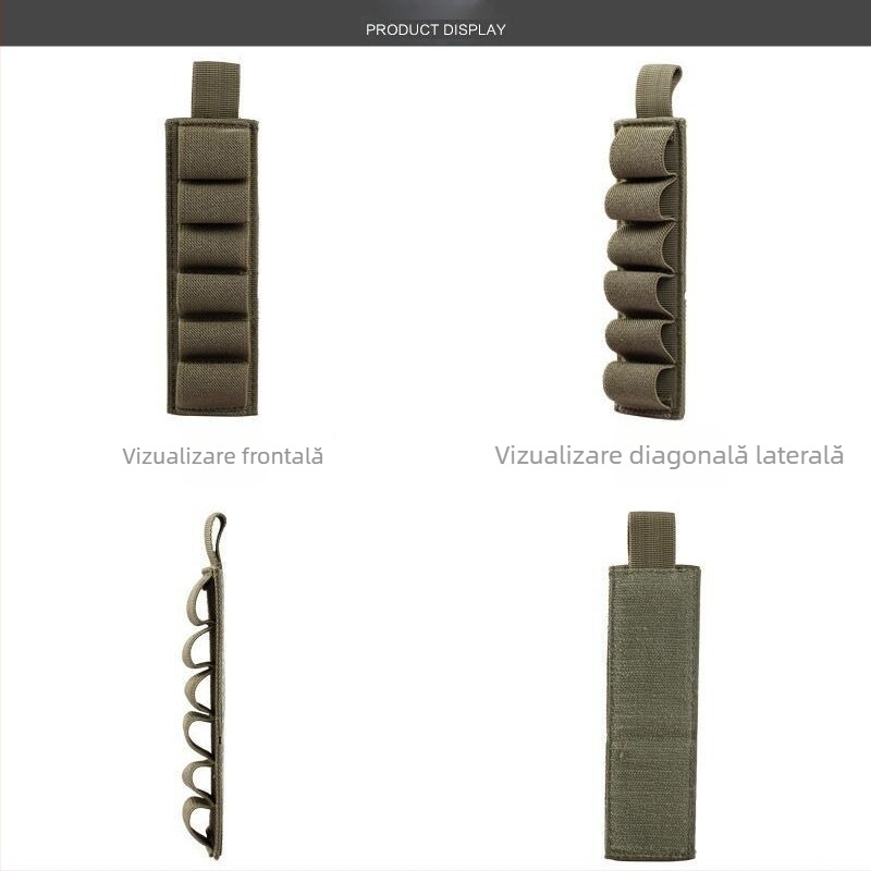 Geantă exterioară pentru gloanțe cu 6 găuri, accesorii Velcro, unealtă tactică multifuncțională