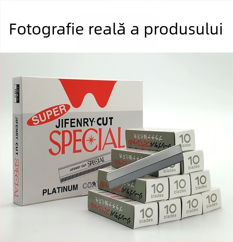 Tăietor pentru sprânene din oțel carbon, margine din sticlă și lamă zimțată, trimmer pentru sprânene de unică folosință, instrument de machiaj pentru sprâncene tatuate.