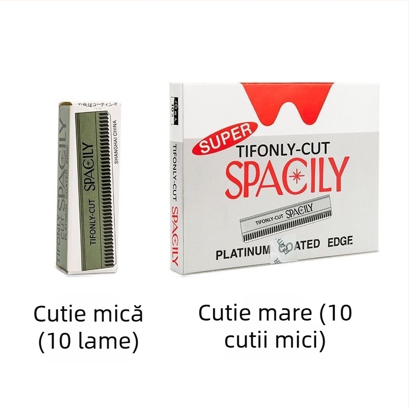 Tăietor pentru sprânene din oțel carbon, margine din sticlă și lamă zimțată, trimmer pentru sprânene de unică folosință, instrument de machiaj pentru sprâncene tatuate.