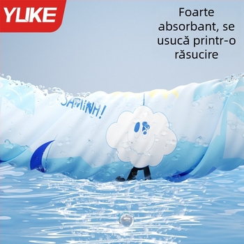 Prosop de baie pentru copii cu desen animat, cu cataramă, ultra-moale, absorbant, uscare rapidă, prosop de plajă din microfibră