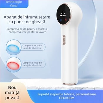 Dispozitiv facial cu funcție caldă și rece, compresie cu gheață pentru strângerea porilor, lumină roșu și albastru