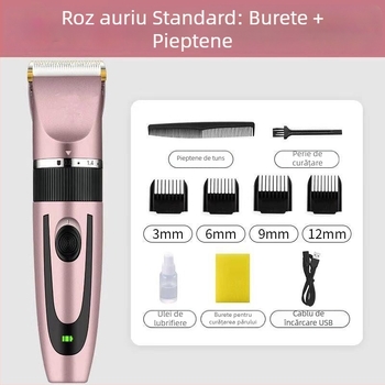 Kit de tuns păr electric reîncărcabil pentru adulți și copii, set de 918 piese, lame din oțel inoxidabil, motor fără perii, rezistent la apă, baterie încorporată de 500–800 mAh