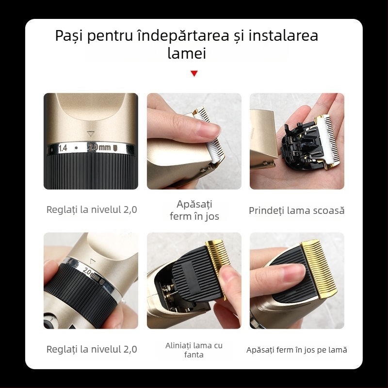 Kit de tuns păr electric reîncărcabil pentru adulți și copii, set de 918 piese, lame din oțel inoxidabil, motor fără perii, rezistent la apă, baterie încorporată de 500–800 mAh