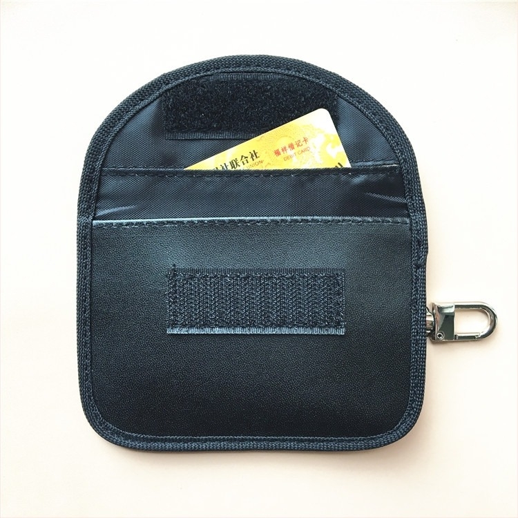 Carcasă pentru chei cu protecție RFID, din PU neagră, antifurt pentru telecomanda mașinii
