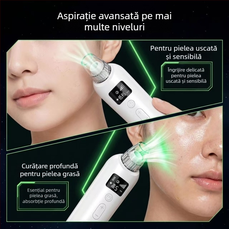 Dispozitiv de curățare facială cu rotație electrică pentru îndepărtarea punctelor negre, extractor portabil de pori pentru acnee