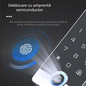 TF3ID Sistem de control al accesului cu amprentă, toate într-unul, impermeabil, ușă de sticlă cu ecran
