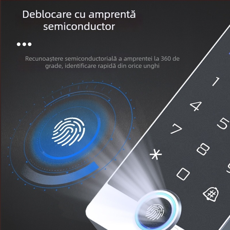TF3ID Sistem de control al accesului cu amprentă, toate într-unul, impermeabil, ușă de sticlă cu ecran
