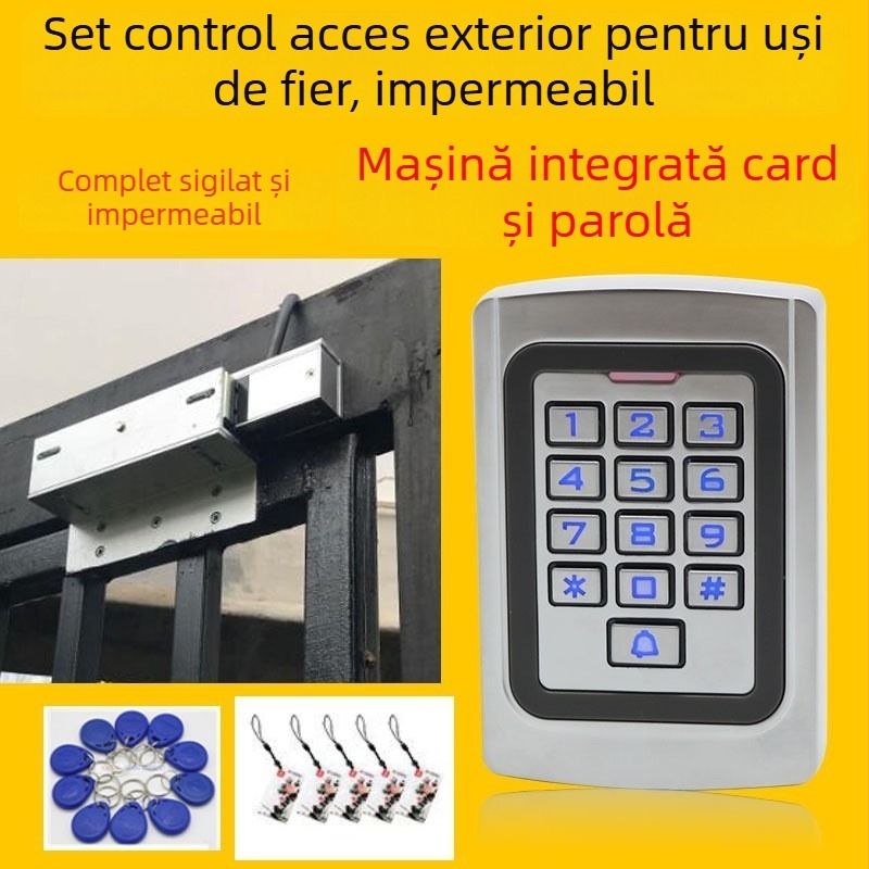 Sistem K5 de control al accesului din metal, cu parolă și citire de card, oțel inoxidabil, toate într-unul, capacitate 2000 utilizatori
