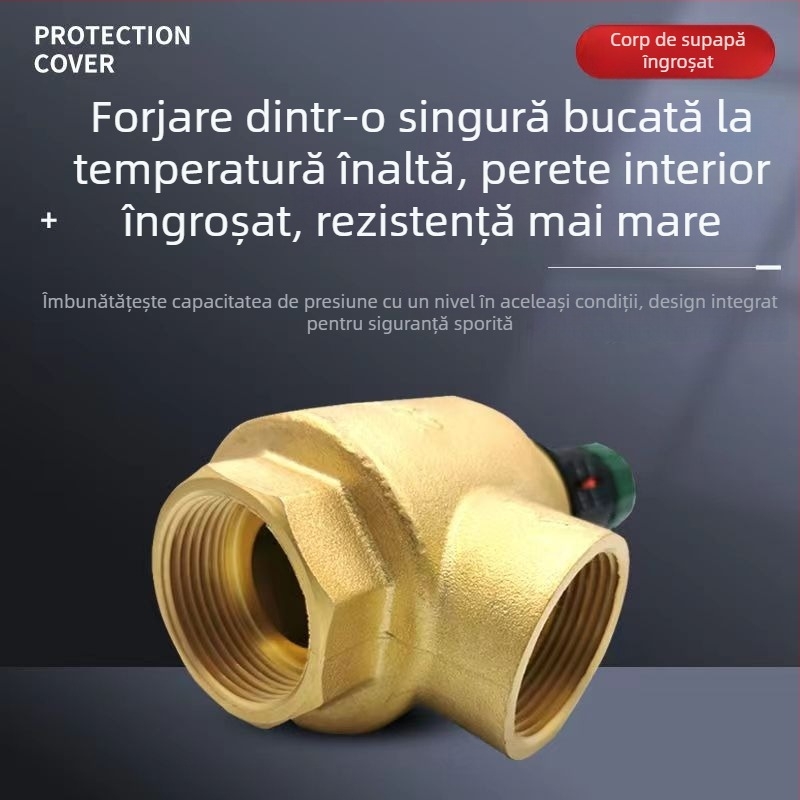 Valvă diferențială de bypass vertical din alamă forjată, pentru încălzire prin pardoseală și climatizare, supapă de reglare a eliberării presiunii