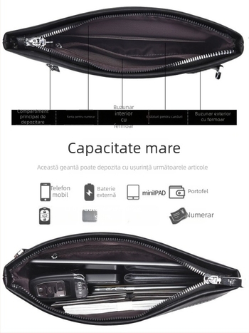 Geantă clutch pentru bărbați, stil plic, PVC, model geometric, pentru afaceri, compatibilă cu laptop de 8 inci