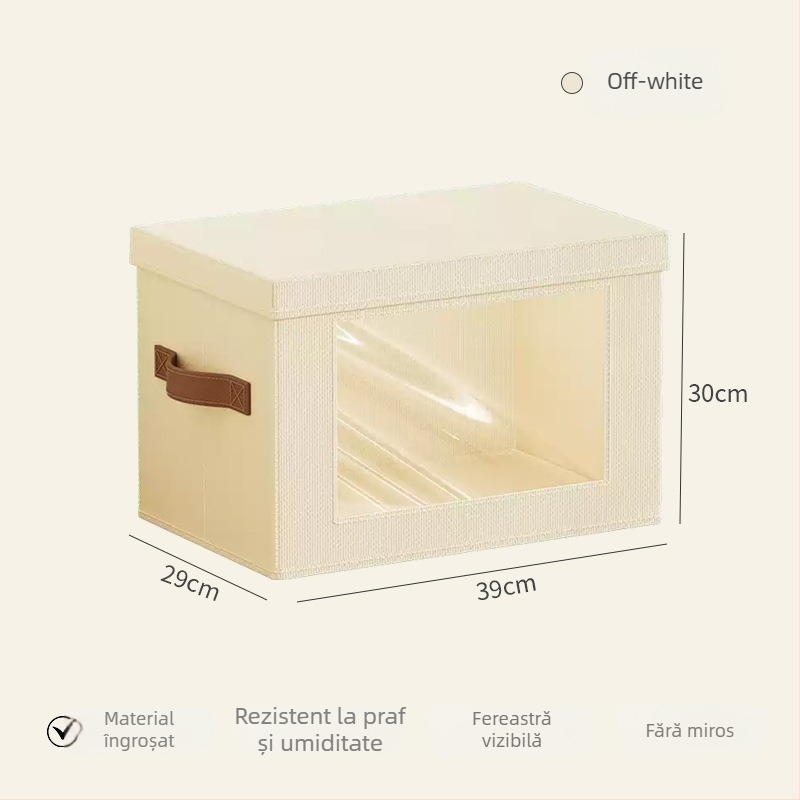 Casetă de depozitare din material Oxford, cu compartimente vizibile pentru haine și jucării, cutie lavabilă cu capac