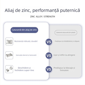  Cataramă metalică personalizată pentru bagaje și genți, cataramă ajustabilă tip clips cu logo gravat la laser, încuietoare de siguranță cu găuri