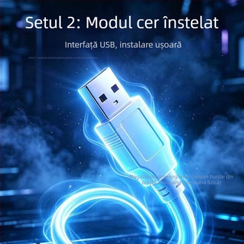 Proiector USB cu cer înstelat pentru interiorul mașinii și dormitor, iluminare ambientală galaxie