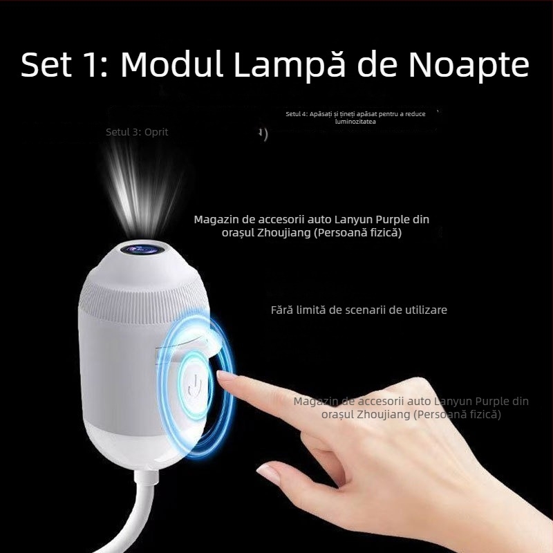 Proiector USB cu cer înstelat pentru interiorul mașinii și dormitor, iluminare ambientală galaxie