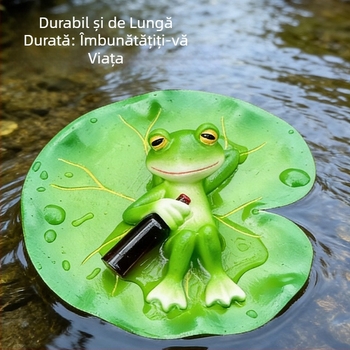Bonsai plutitor cu frunze de lotus pentru grădină și iaz cu pești, obiect decorativ din rășină, decor viu