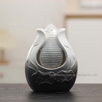 Decor ceramic cu apă curgătoare, pentru curte și interior, decor Feng Shui cu sferă de cristal