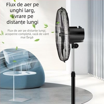 Ventilator industrial de podea, ventilator electric puternic pentru uz comercial, flux de aer intens, mare putere, cap oscilant, design vertical