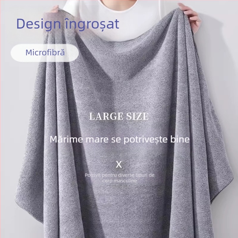 Bochu Hui set prosoape de baie din fleece coral, cu două straturi, foarte absorbante, mari și groase, pentru uz casnic și la plajă.
